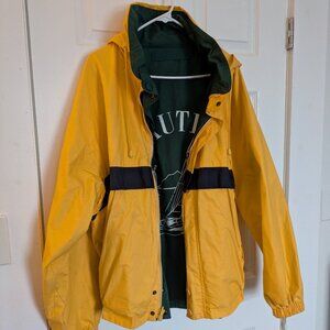 vintage reversible yellow and green Nautica windbreaker